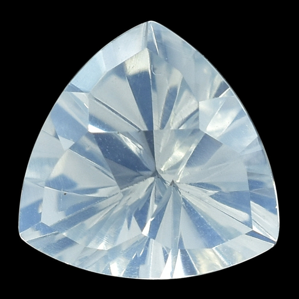 BLUE MOON QUARTZ TRIANGLE TOP DIAMOND CUT BACK TRILLION (DES#90) 10MM 2.91 Cts.