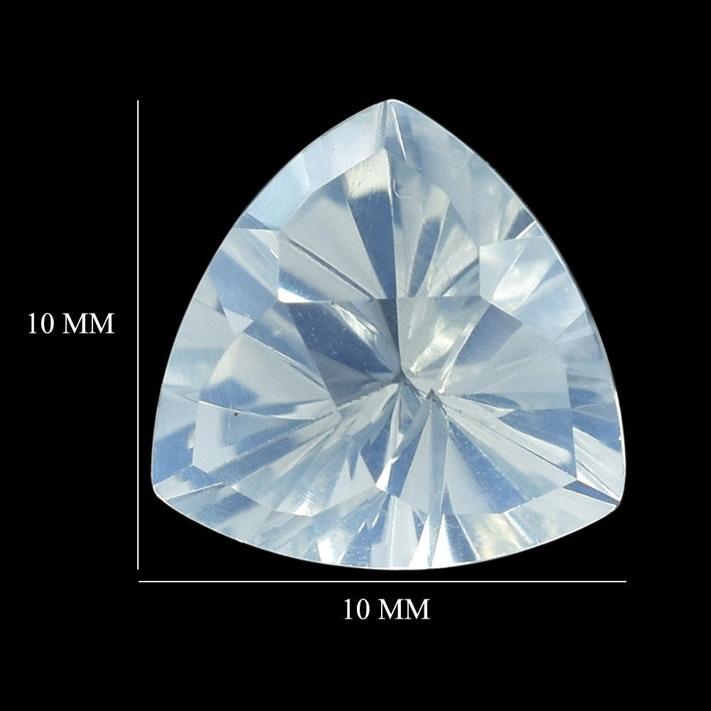 BLUE MOON QUARTZ TRIANGLE TOP DIAMOND CUT BACK TRILLION (DES#90) 10MM 2.91 Cts.