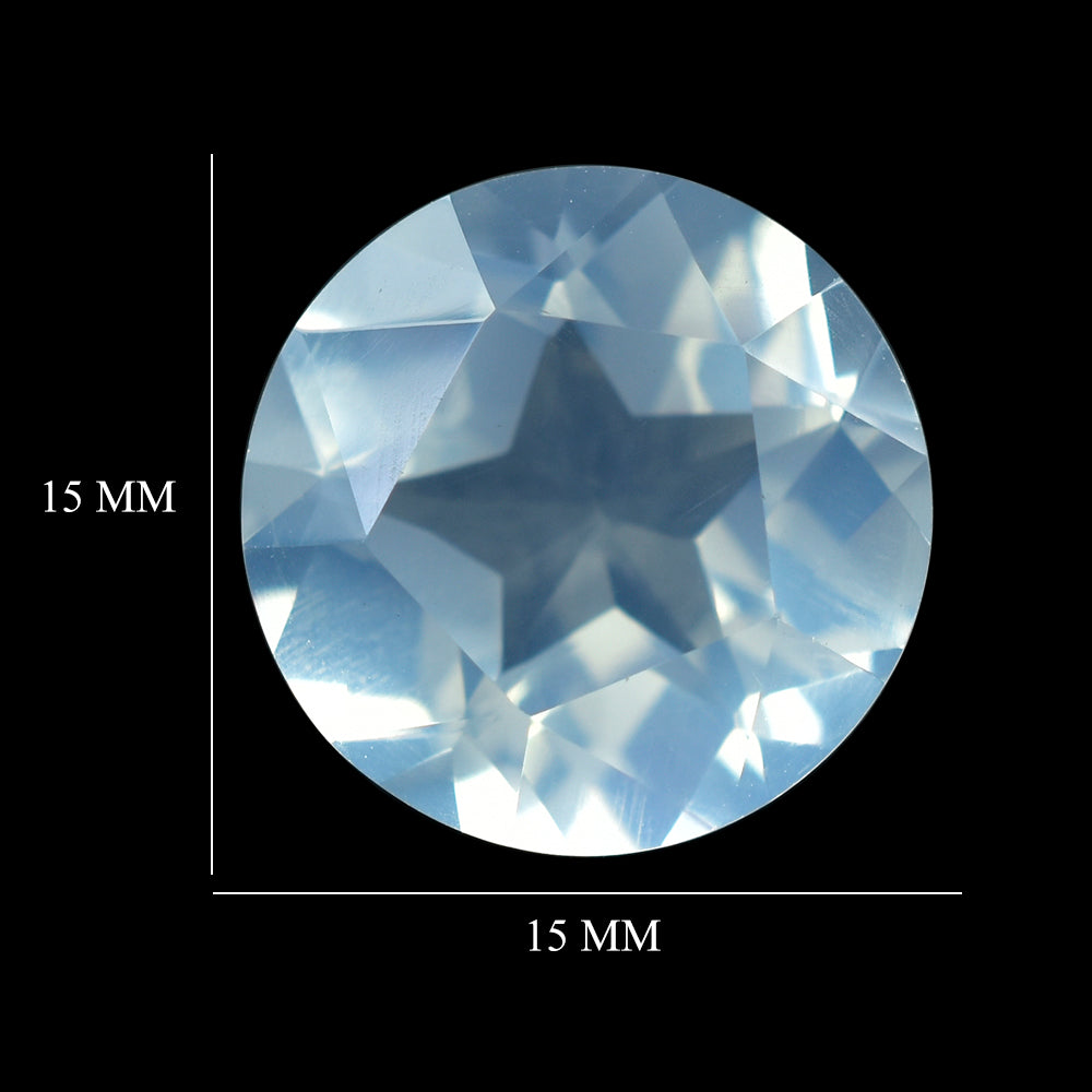 BLUE MOON QUARTZ PENTAGON ROUND WITH STAR CUT BACK 15MM 11.31 Cts.