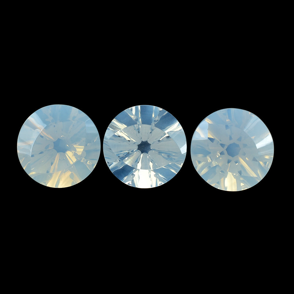 BLUE MOON QUARTZ EYE CUT ROUND (DES#89) 13MM 7.76 Cts.