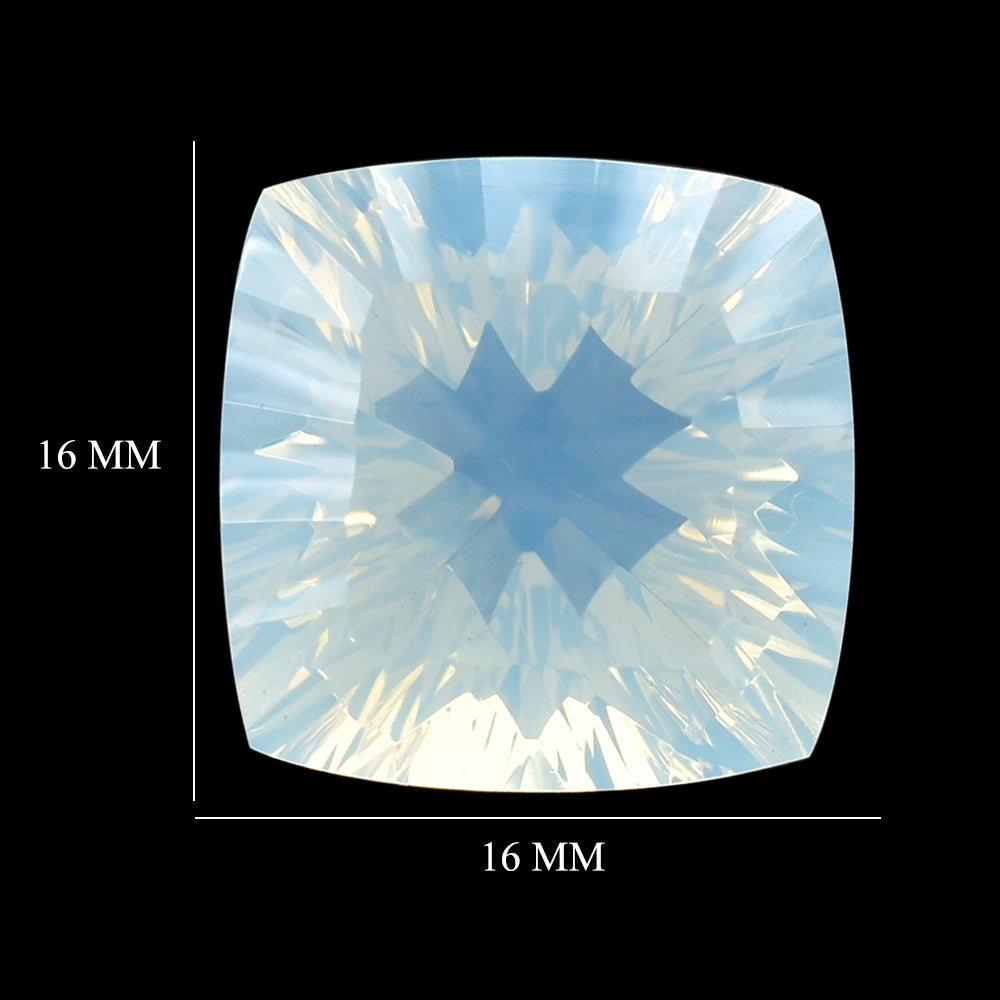 BLUE MOON QUARTZ CONCAVE CUT CUSHION (DES#72) 16MM 17.38 Cts.