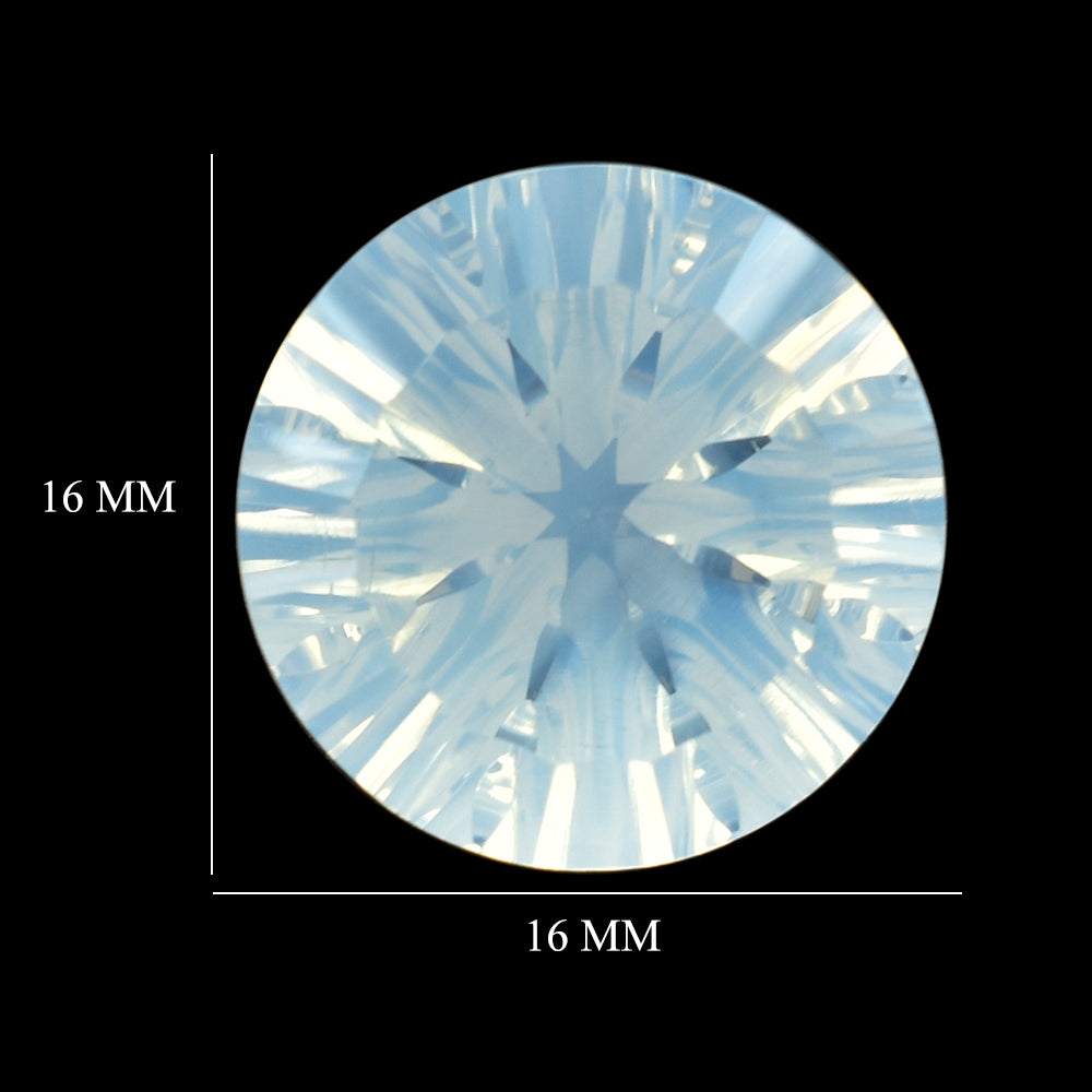 BLUE MOON QUARTZ CONCAVE SPLENDOR CUT ROUND (DES#74) 16MM 12.75 Cts.