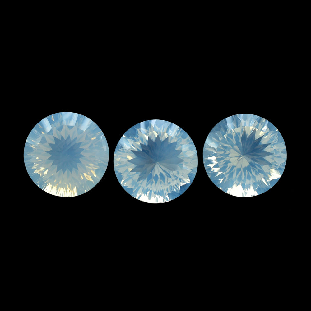 BLUE MOON QUARTZ CONCAVE CUT ROUND (DES#46) 15MM 12.37 Cts.