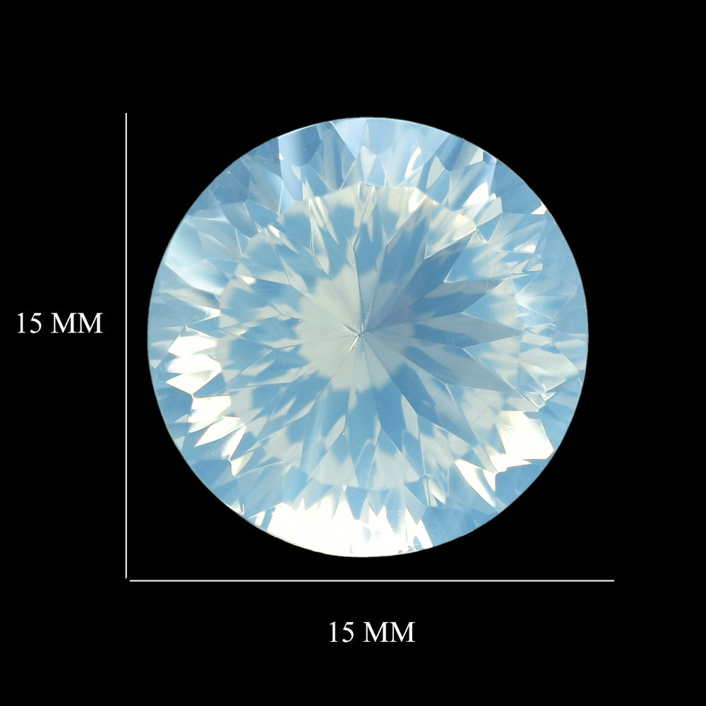 BLUE MOON QUARTZ CONCAVE CUT ROUND (DES#46) 15MM 12.37 Cts.
