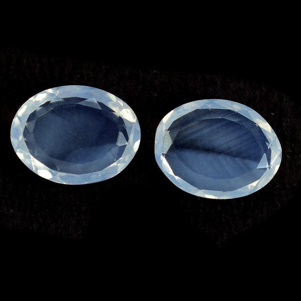 BLUE MOON QUARTZ BOTH SIDE TABLE CUT IRREGULAR SHAPE PLATES (DES#109) 13X10MM 4.13 Cts.