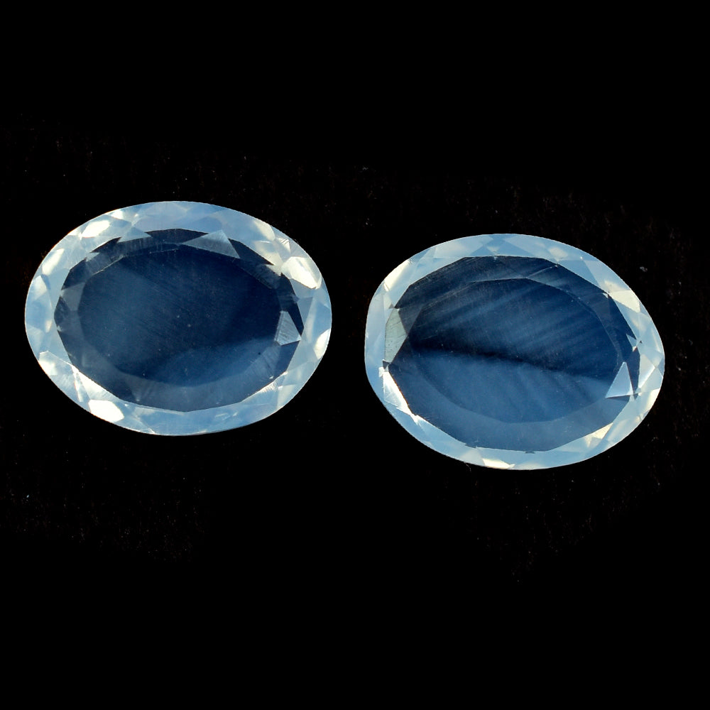BLUE MOON QUARTZ BOTH SIDE TABLE CUT IRREGULAR SHAPE PLATES (DES#109) 13X10MM 4.13 Cts.