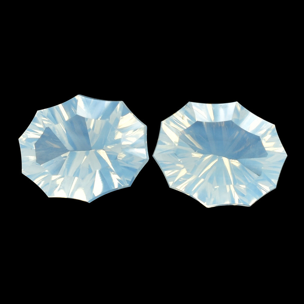BLUE MOON QUARTZ CONCAVE NINETY CUT OVAL (DES#51) 11X9MM 3.20 Cts.