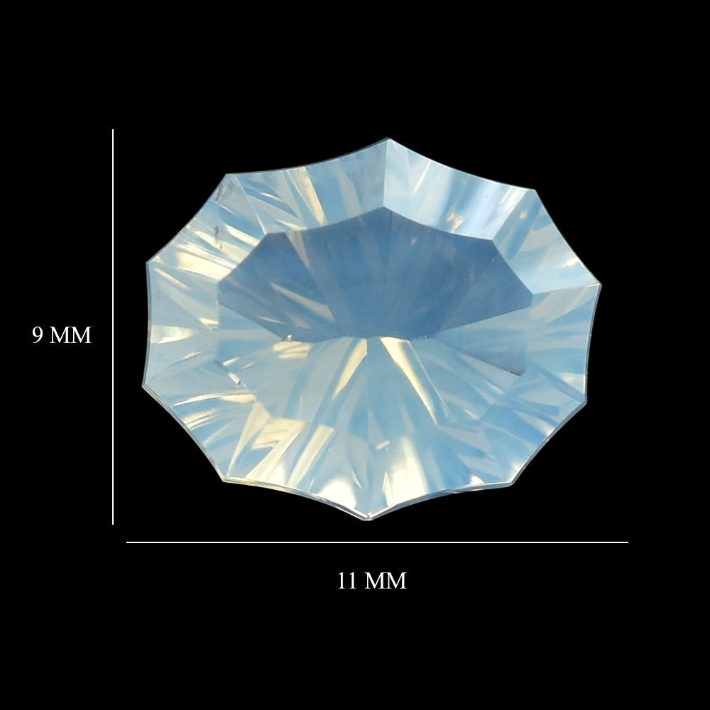 BLUE MOON QUARTZ CONCAVE NINETY CUT OVAL (DES#51) 11X9MM 3.20 Cts.