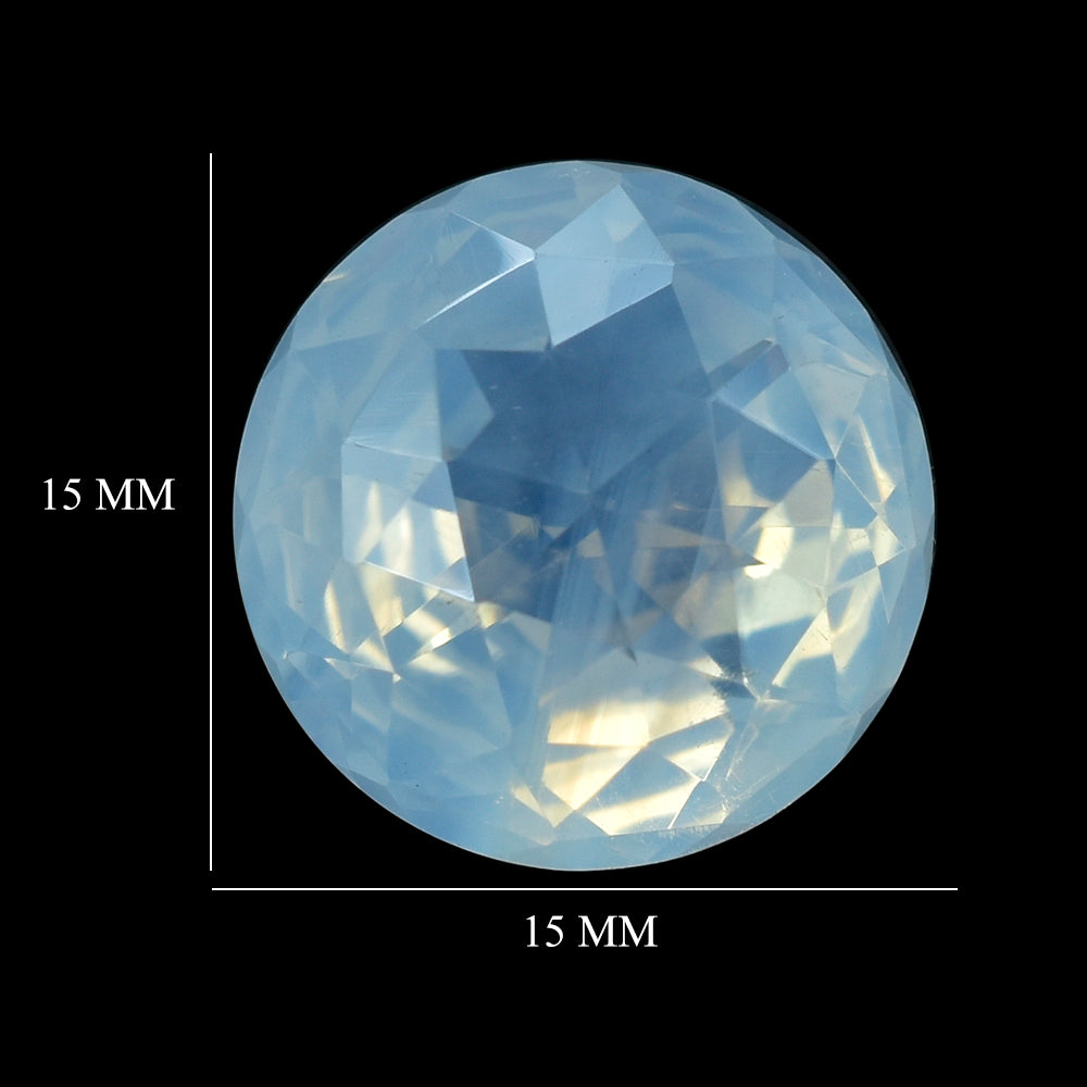 BLUE MOON QUARTZ HIGH DOME ROSE CUT ROUND (DES#17) 15MM 12.73 Cts.