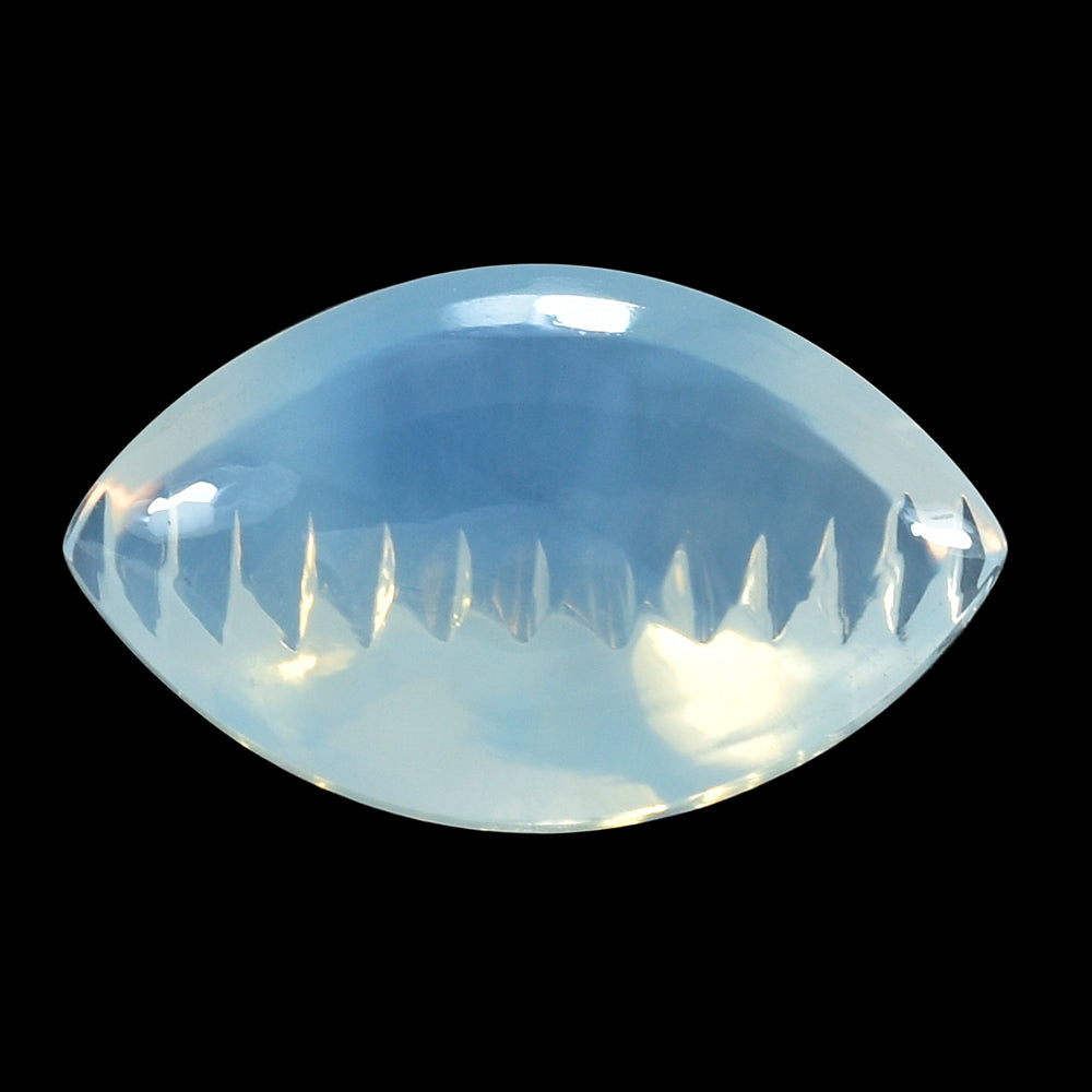 BLUE MOON QUARTZ BUFFTOP ZIP CUT BACK MARQUISE (DES#106) 20X12MM 9.83 Cts.