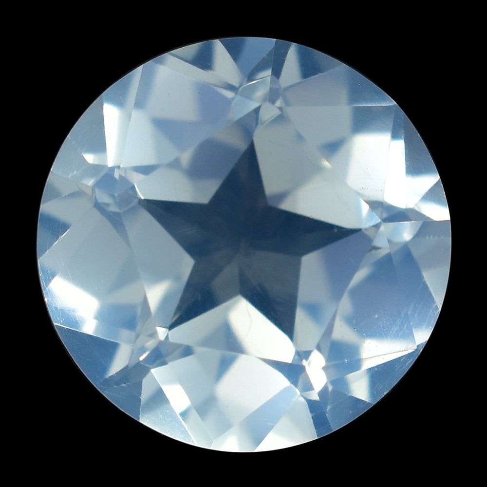 BLUE MOON QUARTZ PENTAGON ROUND WITH STAR CUT BACK (DES#44) 15MM 11.09 Cts.