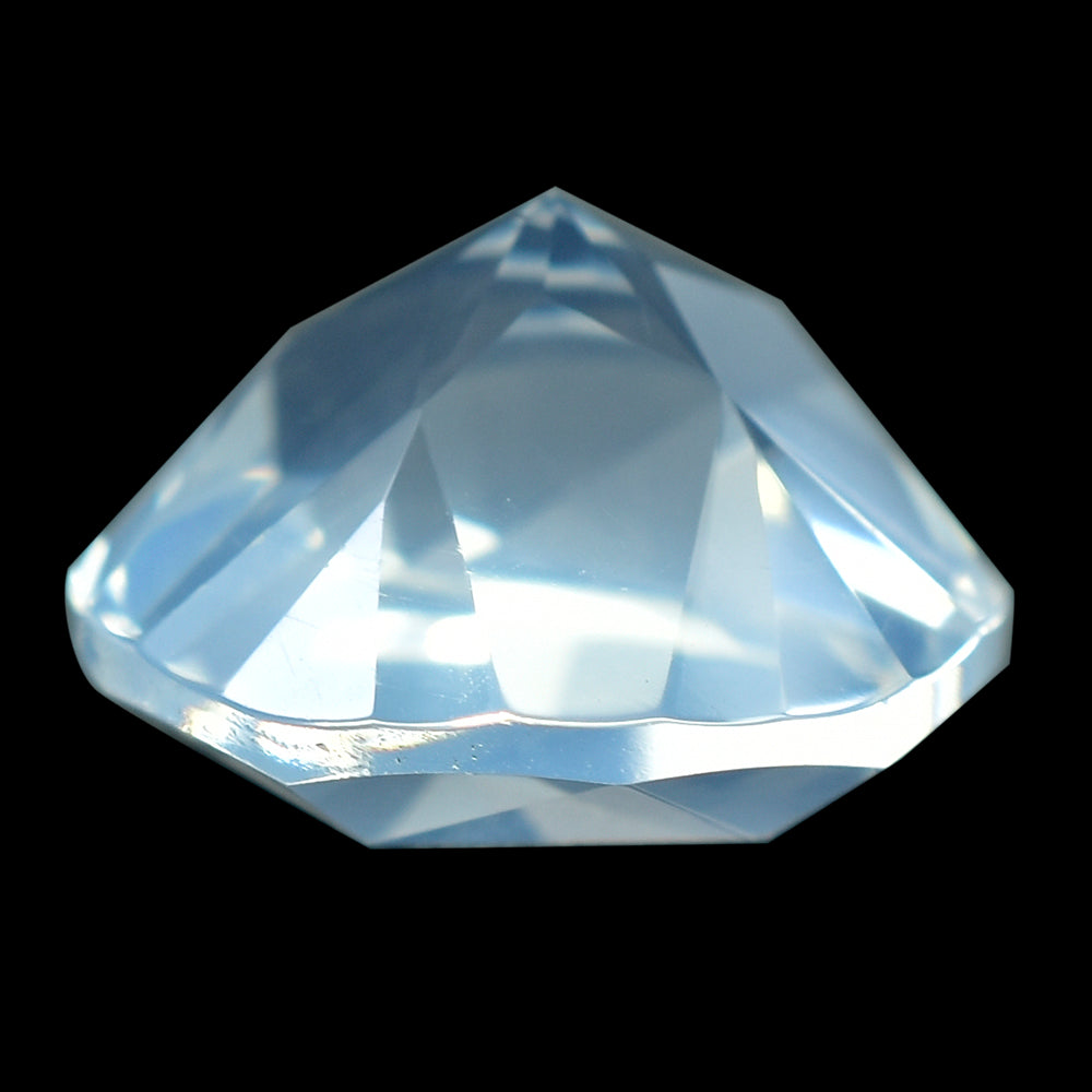 BLUE MOON QUARTZ PENTAGON ROUND WITH STAR CUT BACK (DES#44) 15MM 11.09 Cts.