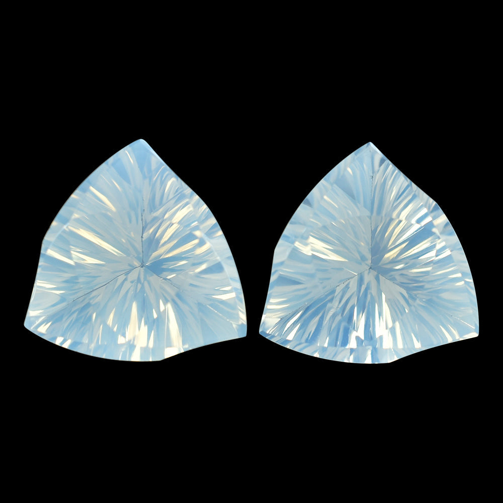 BLUE MOON QUARTZ LEAF CONCAVE TRILLION (DES#125) 14MM 7.13 Cts.