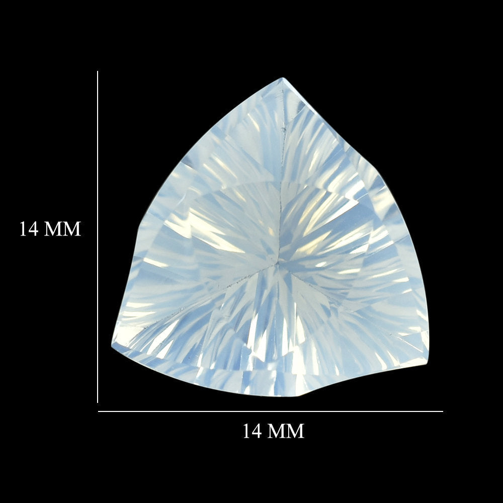 BLUE MOON QUARTZ LEAF CONCAVE TRILLION (DES#125) 14MM 7.13 Cts.