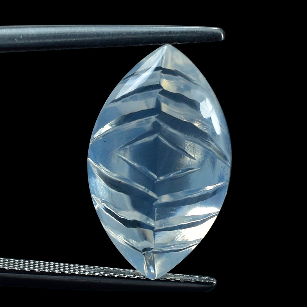 BLUE MOON QUARTZ BUFFTOP CONCAVE BACK MARQUISE (DES#100) 20X12MM  9.93 Cts.