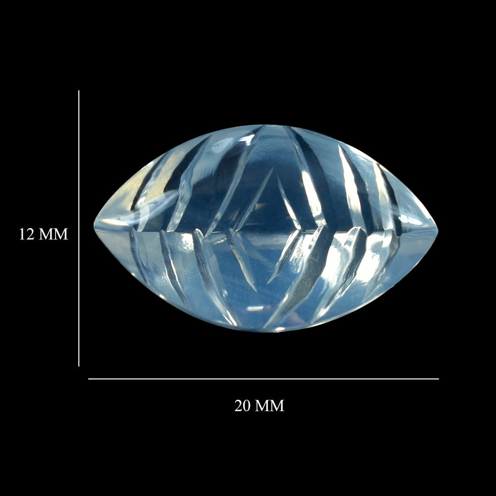 BLUE MOON QUARTZ BUFFTOP CONCAVE BACK MARQUISE (DES#100) 20X12MM  9.93 Cts.