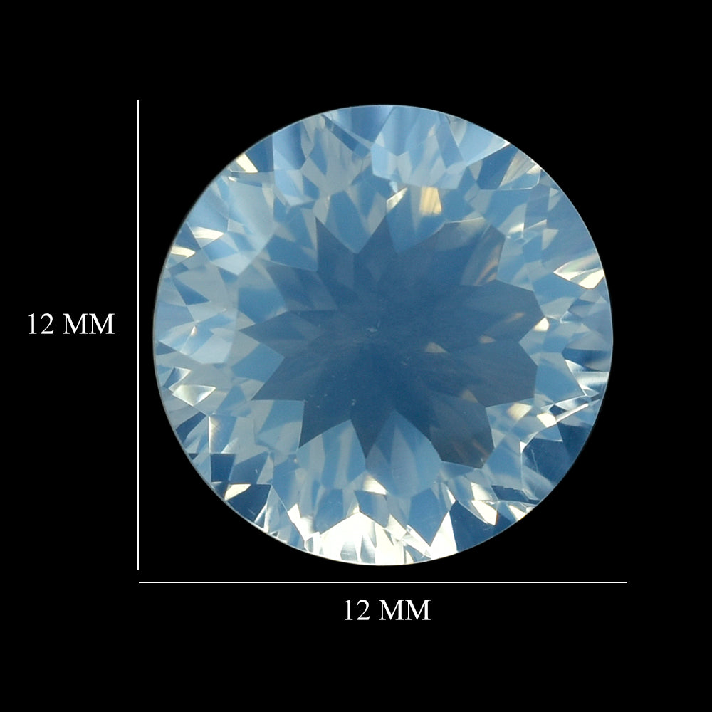 BLUE MOON QUARTZ CONCAVE CUT ROUND (DES#45) 12MM 6.05 Cts.