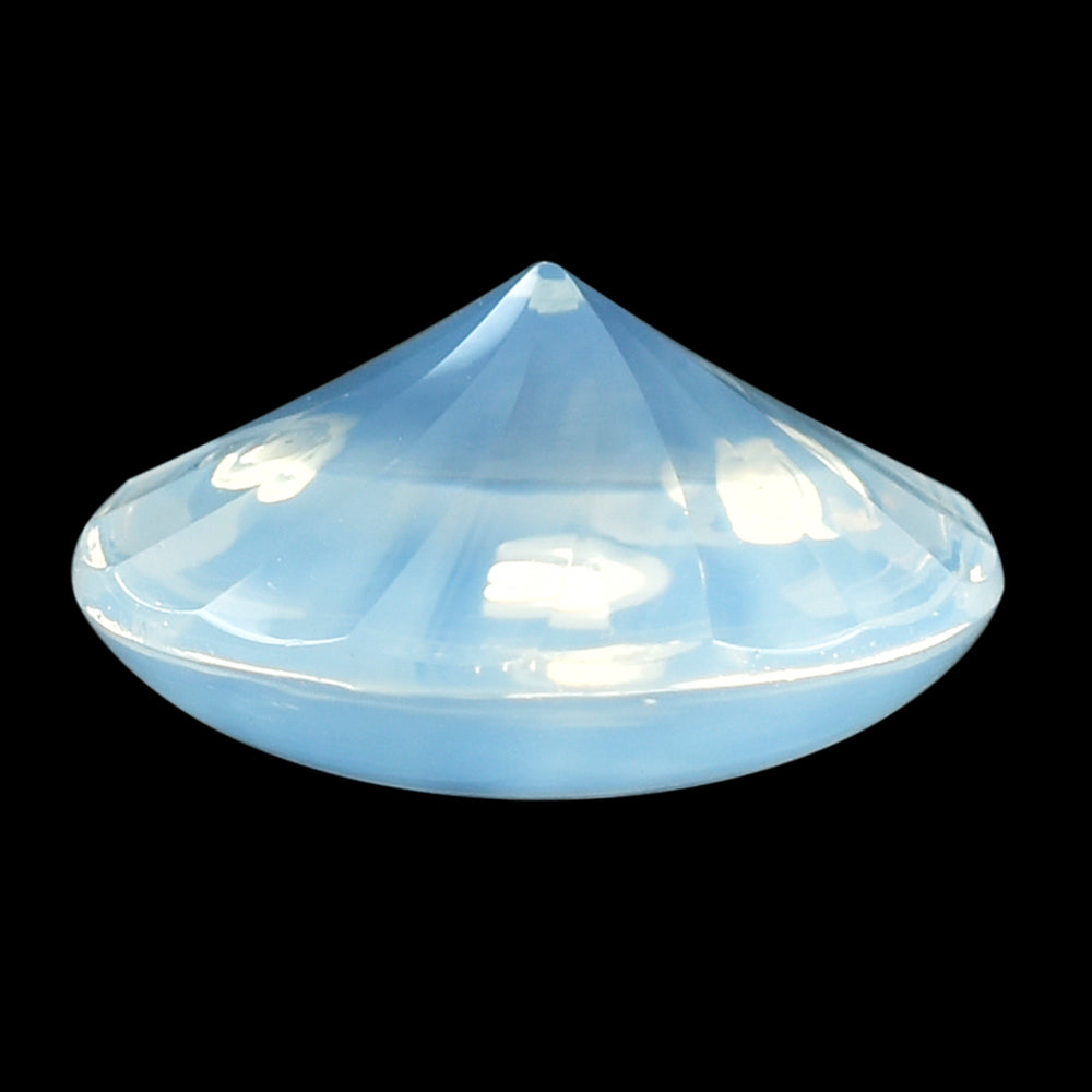 BLUE MOON QUARTZ BUFFTOP ROUND WITH TWISTED CONCAVE (DES#31) 15MM 9.82 Cts.