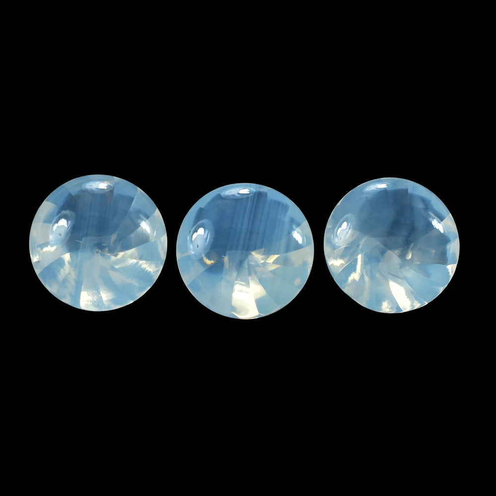 BLUE MOON QUARTZ BUFFTOP ROUND WITH TWISTED CONCAVE (DES#31) 15MM 9.82 Cts.