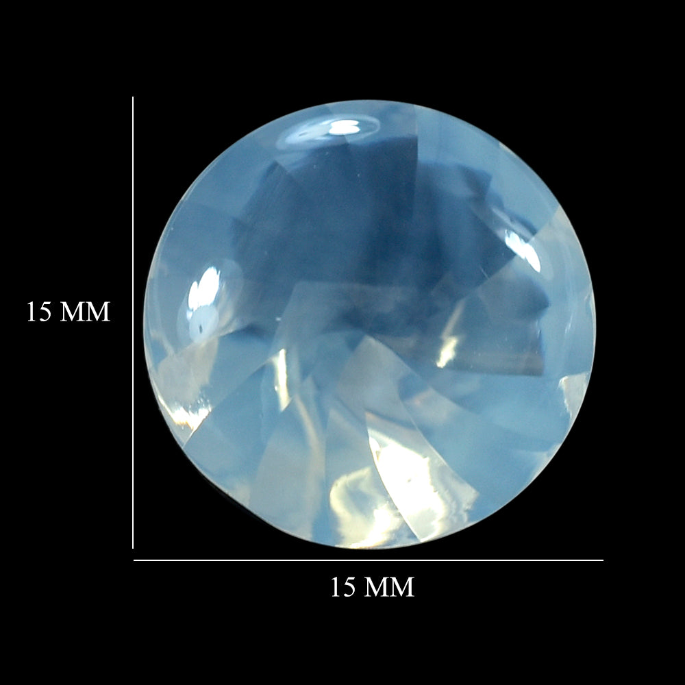 BLUE MOON QUARTZ BUFFTOP ROUND WITH TWISTED CONCAVE (DES#31) 15MM 9.82 Cts.