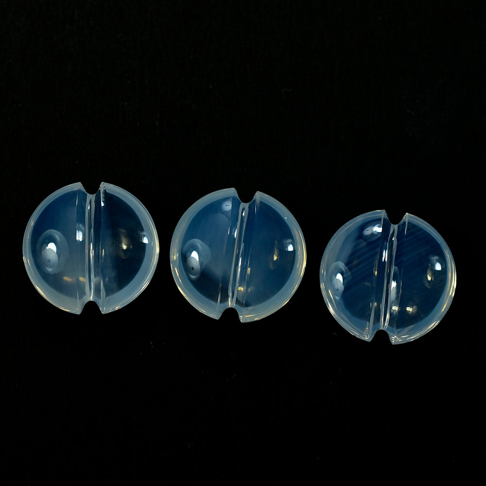 BLUE MOON QUARTZ LENTIL ROUND WITH CARVED BELT (DES#25) 14MM 7.59 Cts.