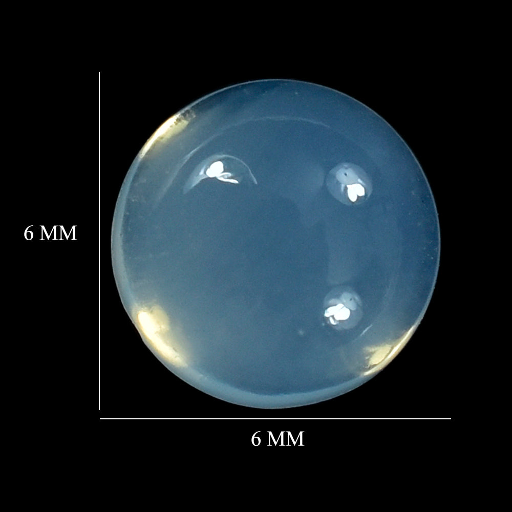 BLUE MOON QUARTZ ROUND CAB 6MM 0.88 Cts.