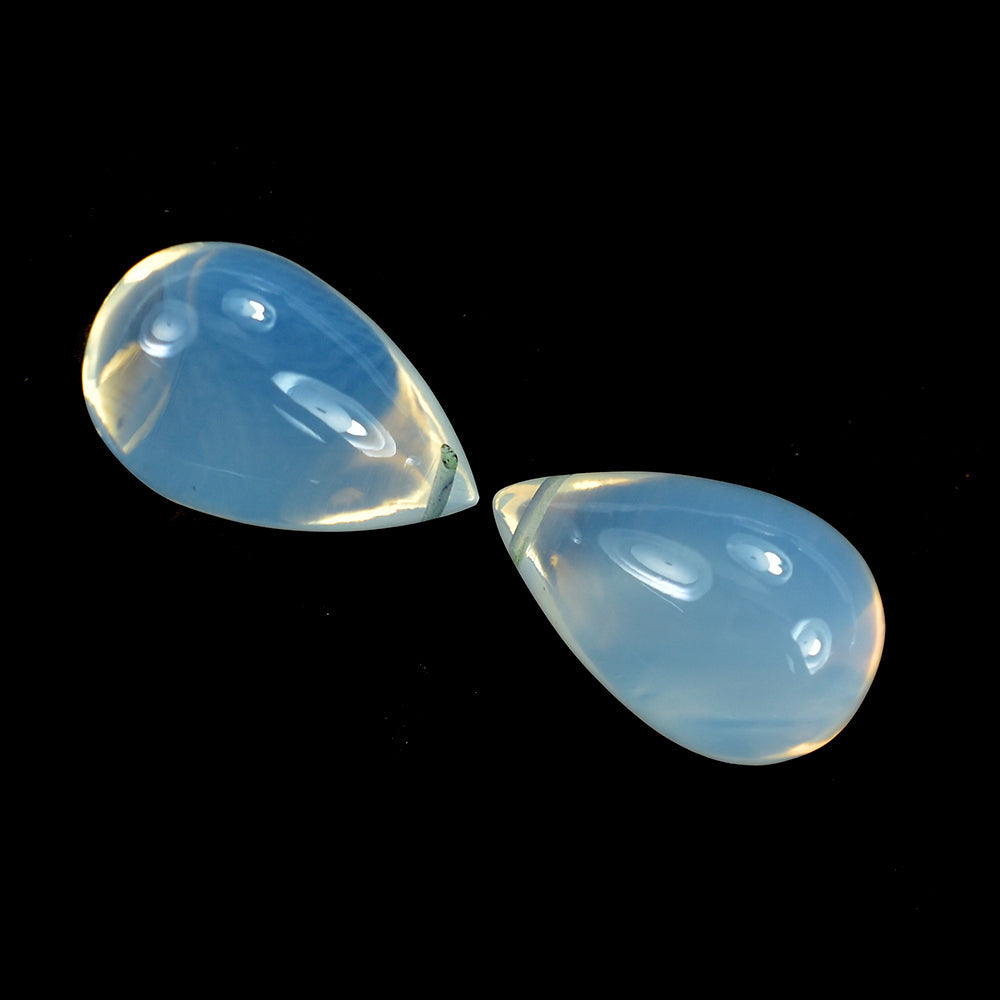 BLUE MOON QUARTZ PLAIN DROPS (FULL DRILL 0.80MM) (AA/CLEAN)  19X12MM 17.05 Cts.