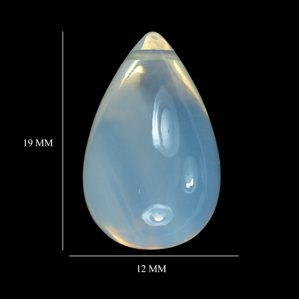BLUE MOON QUARTZ PLAIN DROPS (FULL DRILL 0.80MM) (AA/CLEAN)  19X12MM 17.05 Cts.