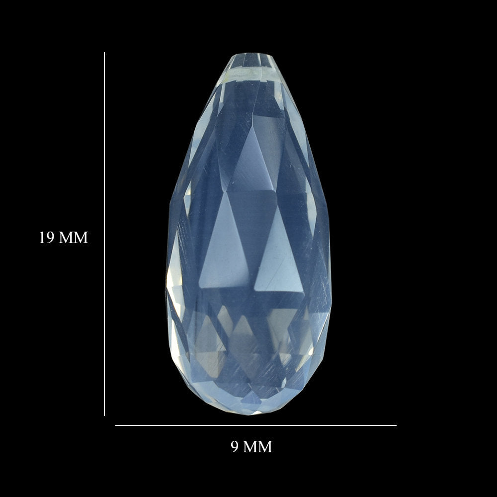 BLUE MOON QUARTZ ROSE CUT DROPS (AA/CLEAN) (FULL DRILL 0.60MM) 19X9MM 3.17 Cts.