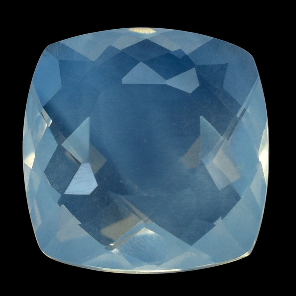 BLUE MOON QUARTZ ANTIKE CUSHION WITH ONE SIDE TABLE & ONE SIDE CHECKER CUT (DES#24) 12MM 6.74 Cts.