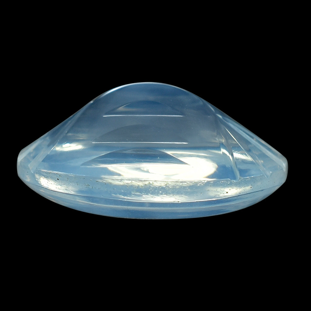 BLUE MOON QUARTZ BUFFTOP CONCAVE BACK OVAL (DES#105) 16X12MM 8.53 Cts.