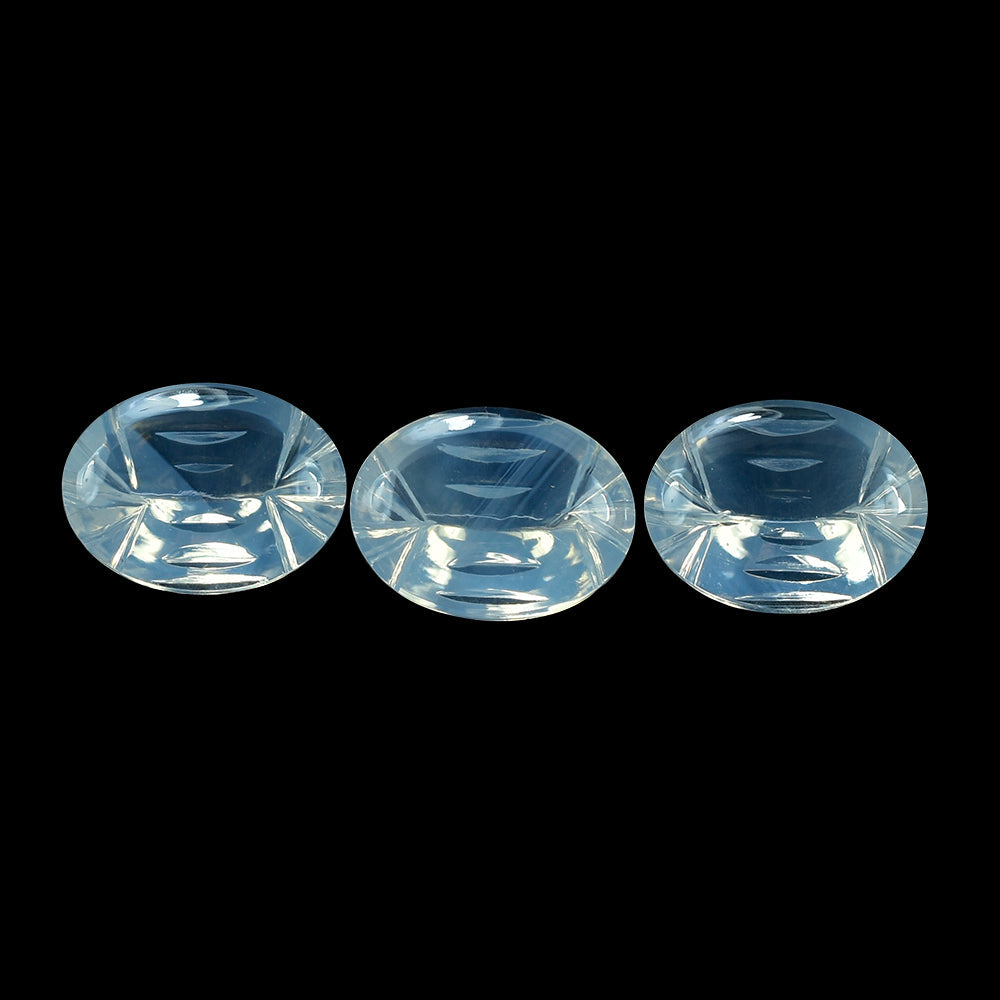BLUE MOON QUARTZ BUFFTOP CONCAVE BACK OVAL (DES#105) 16X12MM 8.53 Cts.