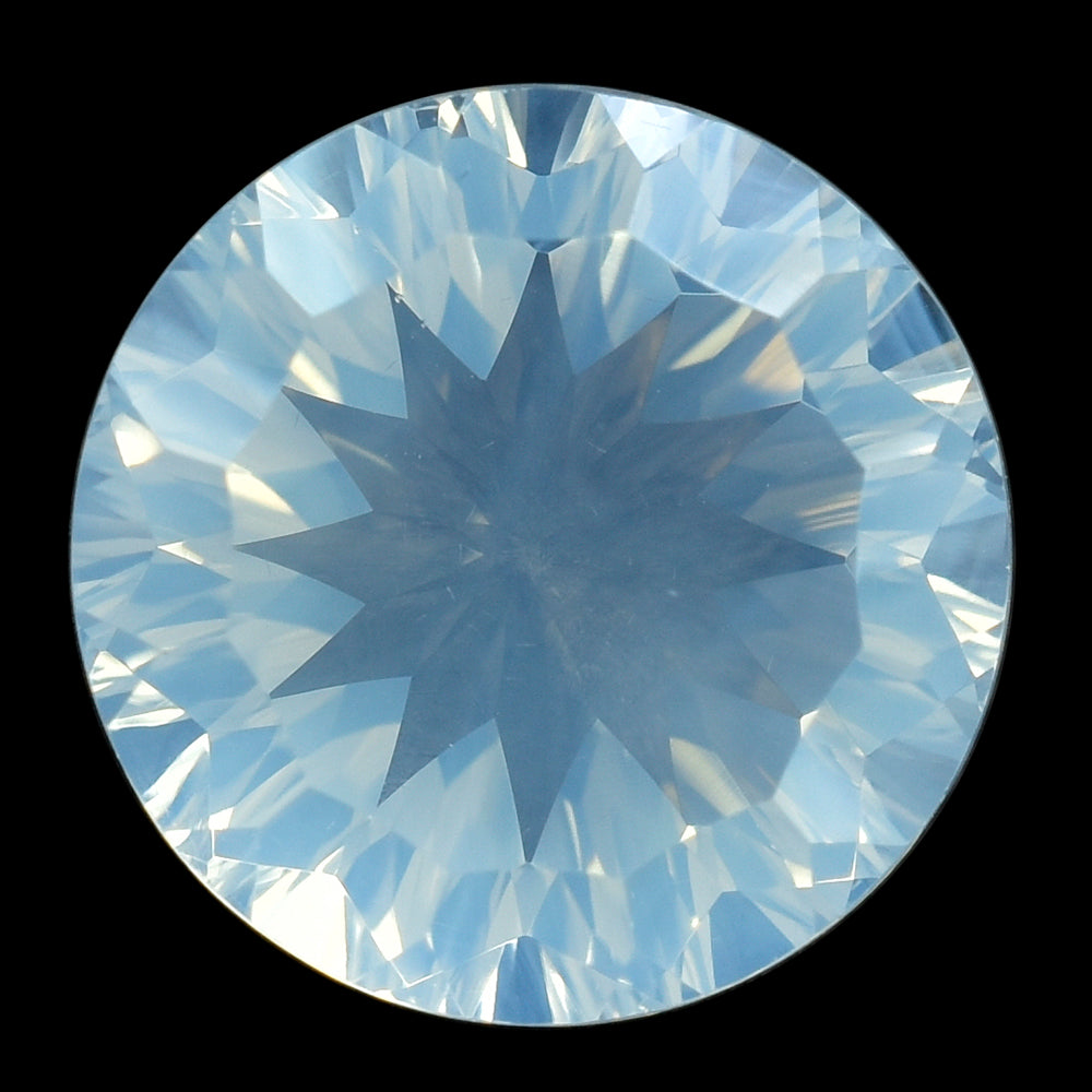 BLUE MOON QUARTZ CONCAVE CUT ROUND (DES#45) 12MM 6.15 Cts.
