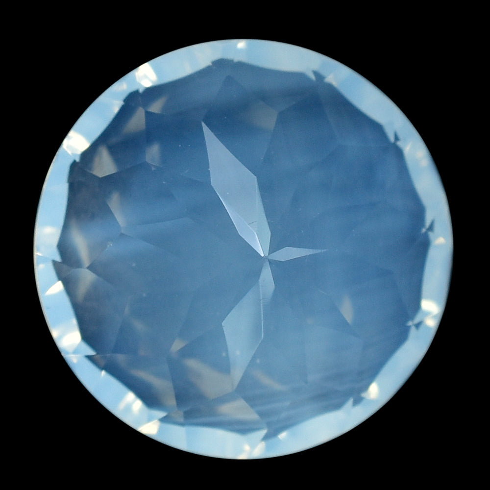 BLUE MOON QUARTZ CONCAVE CUT ROUND (DES#45) 12MM 6.15 Cts.
