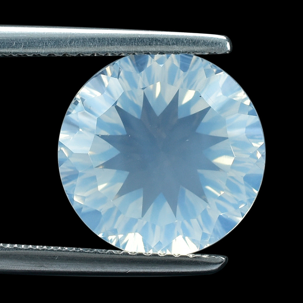 BLUE MOON QUARTZ CONCAVE CUT ROUND (DES#45) 12MM 6.15 Cts.