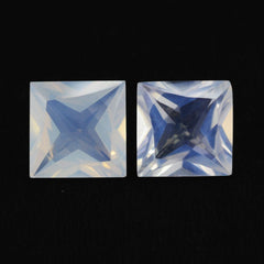 BLUE MOON QUARTZ PRINCESS CUT BACK SQUARE (DES#91) 10MM 4.50 Cts.