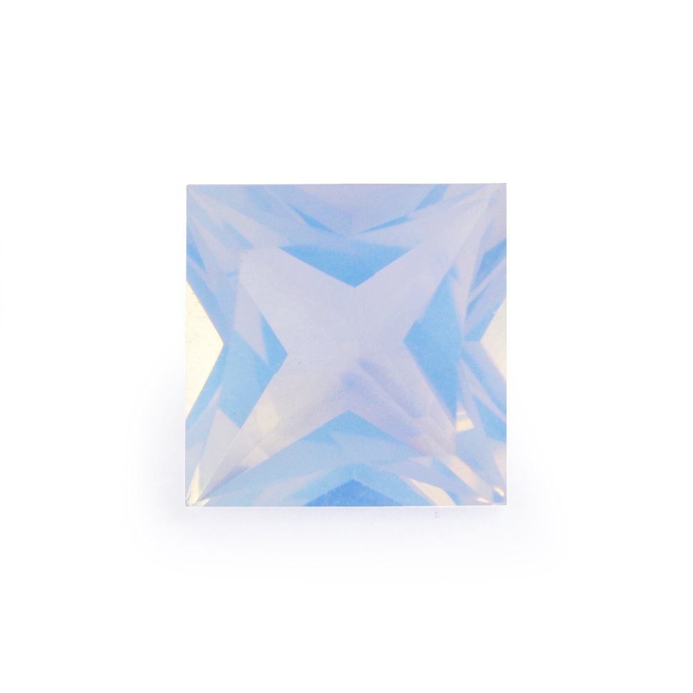 BLUE MOON QUARTZ PRINCESS CUT BACK SQUARE (DES#91) 10MM 4.50 Cts.
