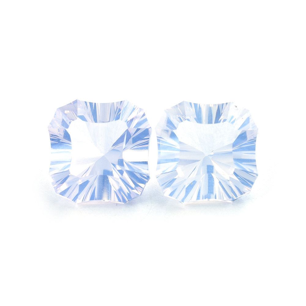BLUE MOON QUARTZ CONCAVE CUT CUSHION NINETY CUT (DES#22) 12X12MM 5.93 Cts.