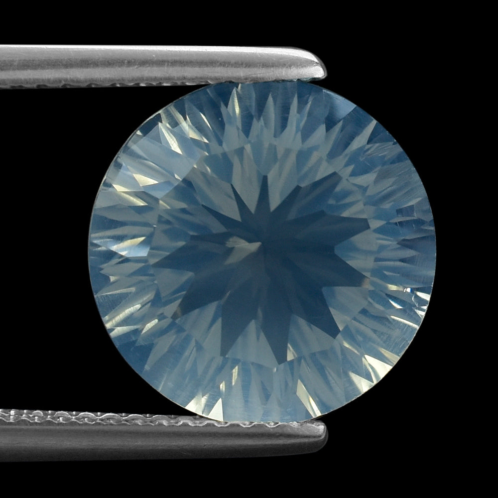 BLUE MOON QUARTZ CONCAVE CUT ROUND 12MM 5.82 Cts.