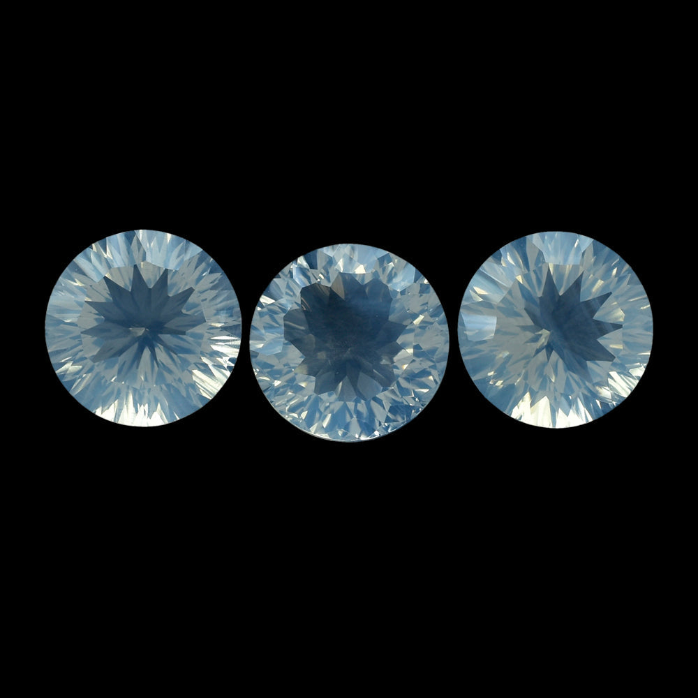 BLUE MOON QUARTZ CONCAVE CUT ROUND 12MM 5.82 Cts.