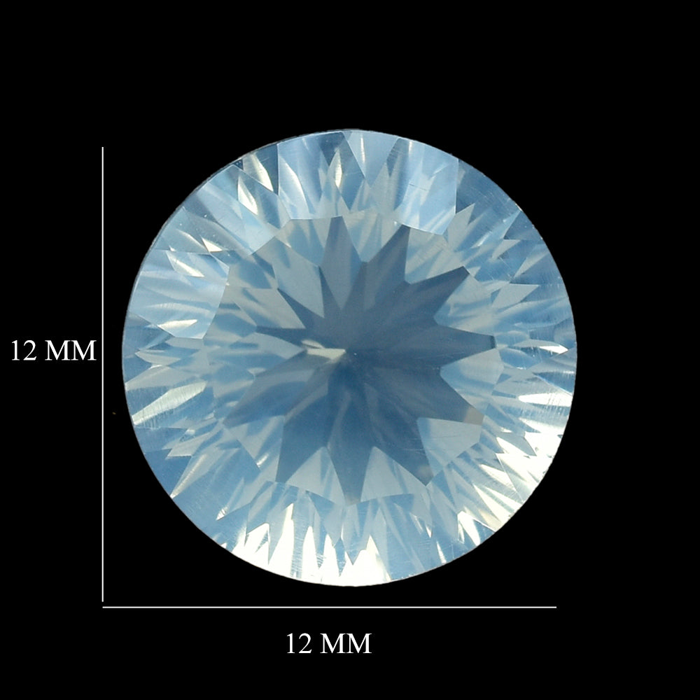 BLUE MOON QUARTZ CONCAVE CUT ROUND 12MM 5.82 Cts.