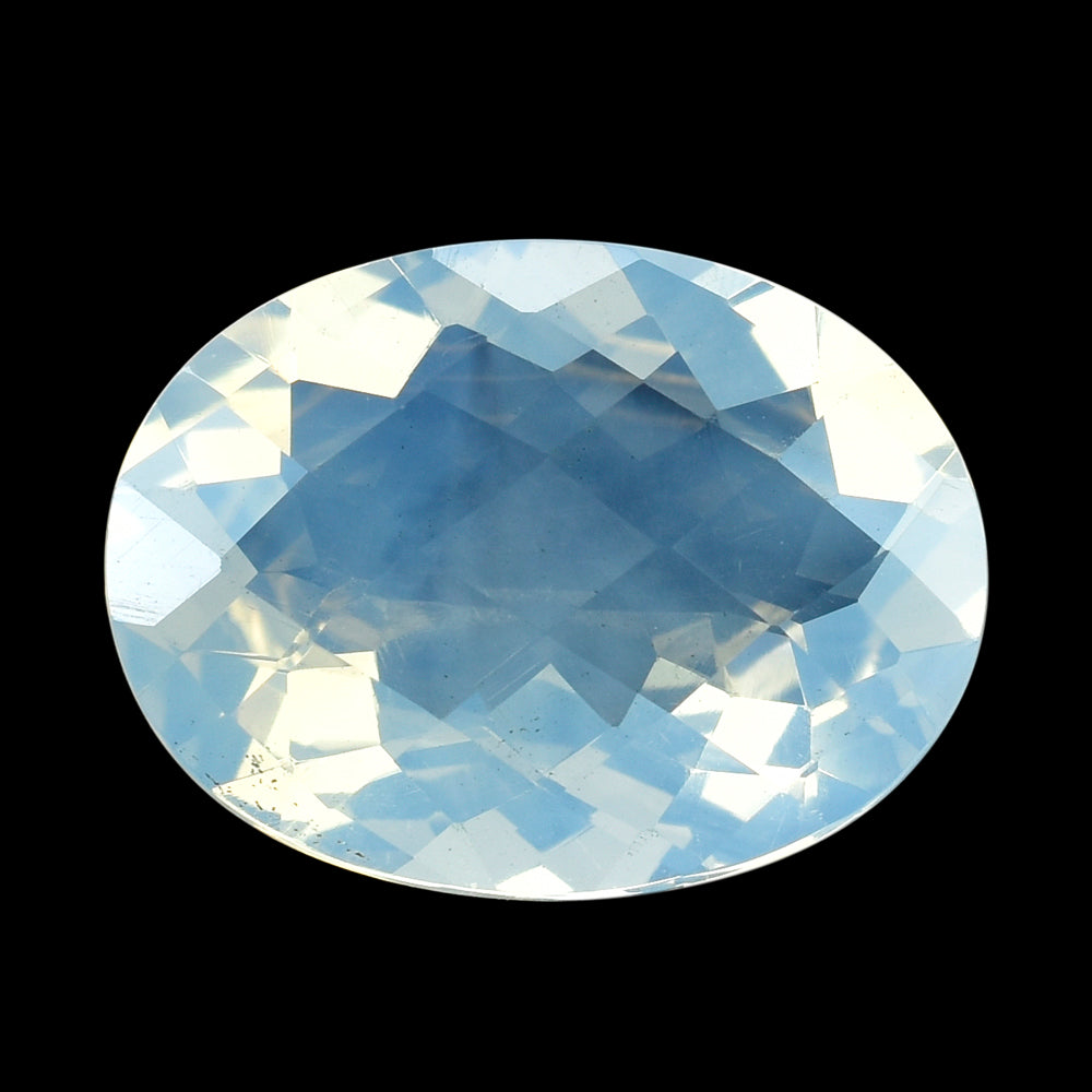 BLUE MOON QUARTZ CHECKER CUT OVAL 20X15MM 13.72 Cts.