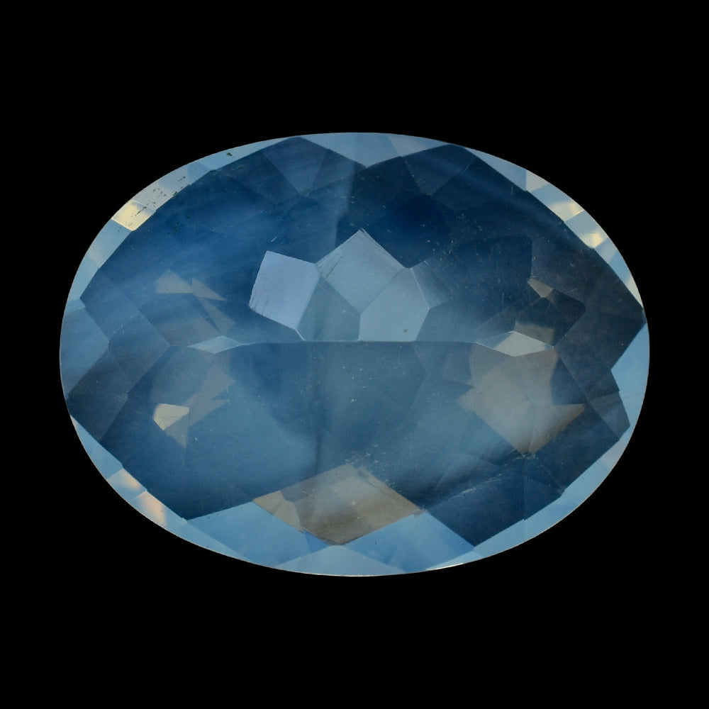 BLUE MOON QUARTZ CHECKER CUT OVAL 20X15MM 13.72 Cts.