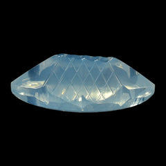 BLUE MOON QUARTZ BUFFTOP FISH CARVED BACK MARQUISE 20X11.50MM 10.03 Cts.