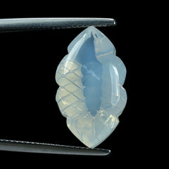 BLUE MOON QUARTZ BUFFTOP FISH CARVED BACK MARQUISE 20X11.50MM 10.03 Cts.