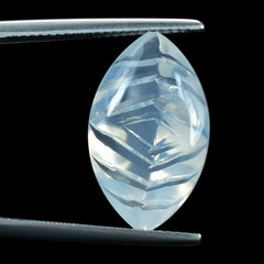 BLUE MOON QUARTZ BUFFTOP CONCAVE BACK MARQUISE 20X12MM 9.93 Cts.