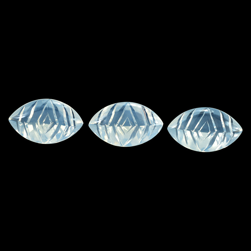 BLUE MOON QUARTZ BUFFTOP CONCAVE BACK MARQUISE 20X12MM 9.93 Cts.