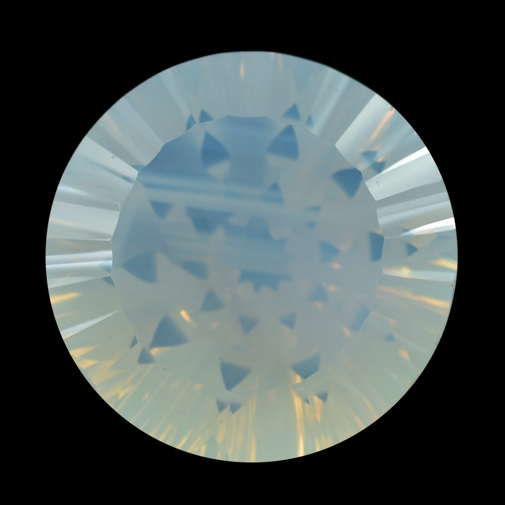 BLUE MOON QUARTZ CONCAVE SPLENDOR CUT ROUND 22MM 30.80 Cts.