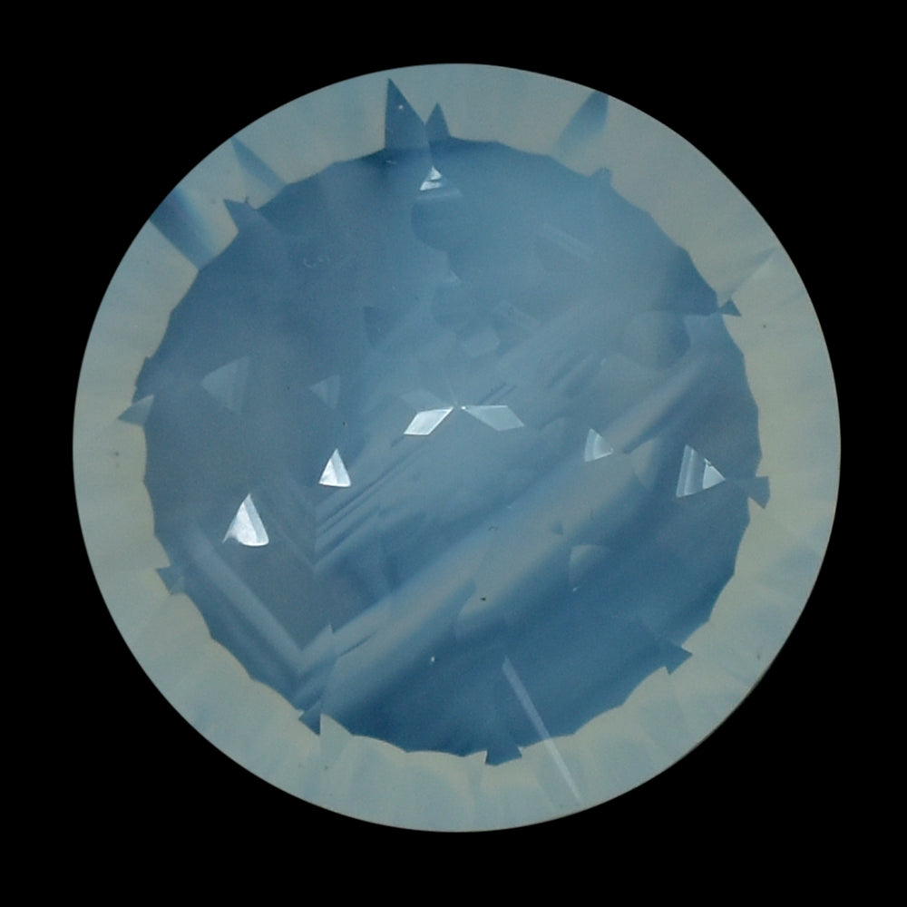 BLUE MOON QUARTZ CONCAVE SPLENDOR CUT ROUND 22MM 30.80 Cts.