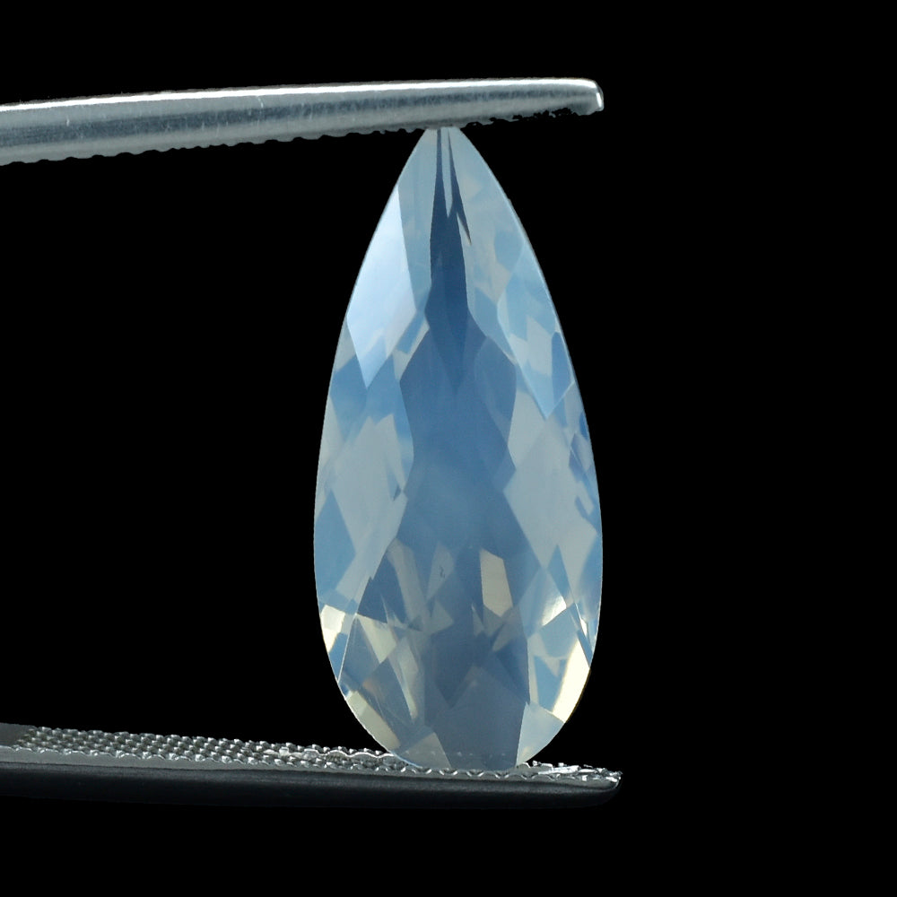 BLUE MOON QUARTZ CHECKER CUT PEAR 21X9MM  5.98 Cts.